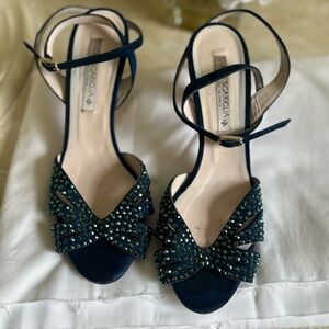 Guido Sgariglia Elegant Blue Sparkly Embellished Heels